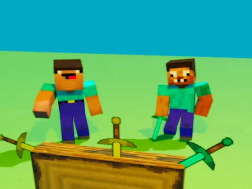 Noob vs Pro: Knife Throwing Challenge in Minecraft Style
